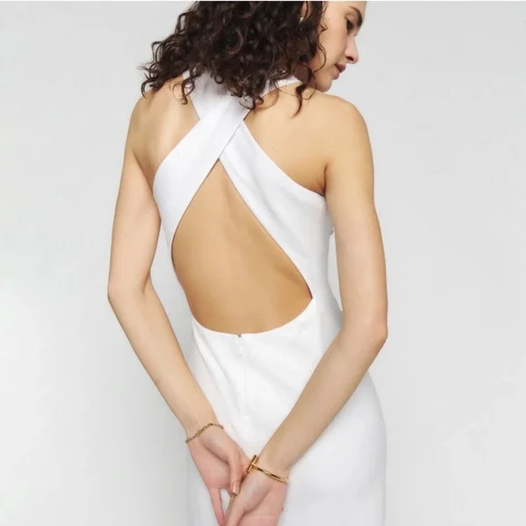 Reformation - Casette Linen Maxi Dress, White, 10 - Picture 4 of 7